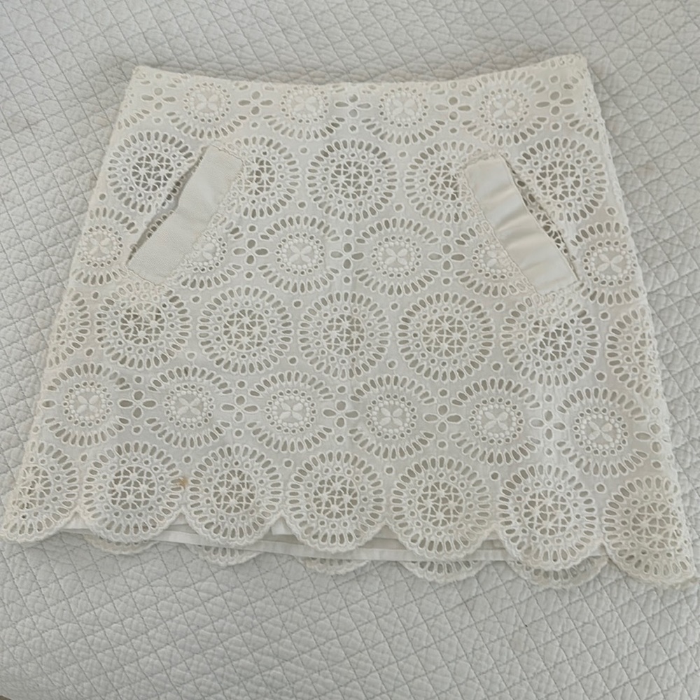 JCrew white mini skirt size 0